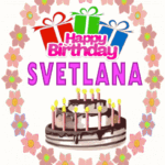 Happy Birthday Svetlana cake image gif