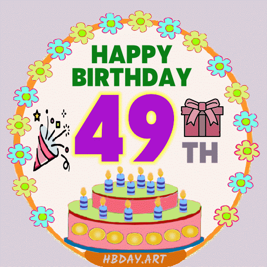 49th Birthday Images, Greetings Cards for age 49 years
