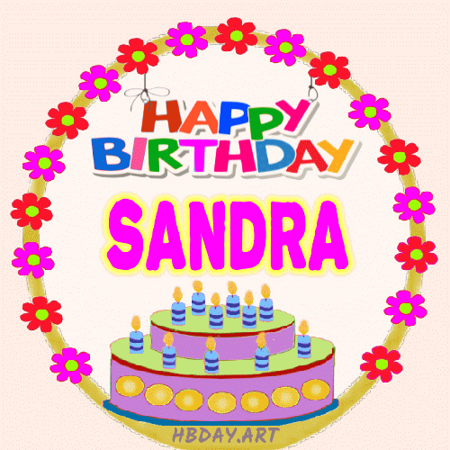 Happy Birthday Sandra Cake gif
